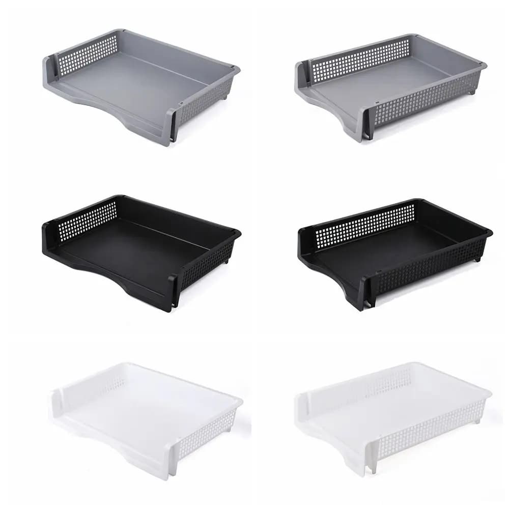 Desktop Organizer impilabile File Rack Fashion File Organizer laminato A4 File Storage Tray Plastic Papers Rack documenti