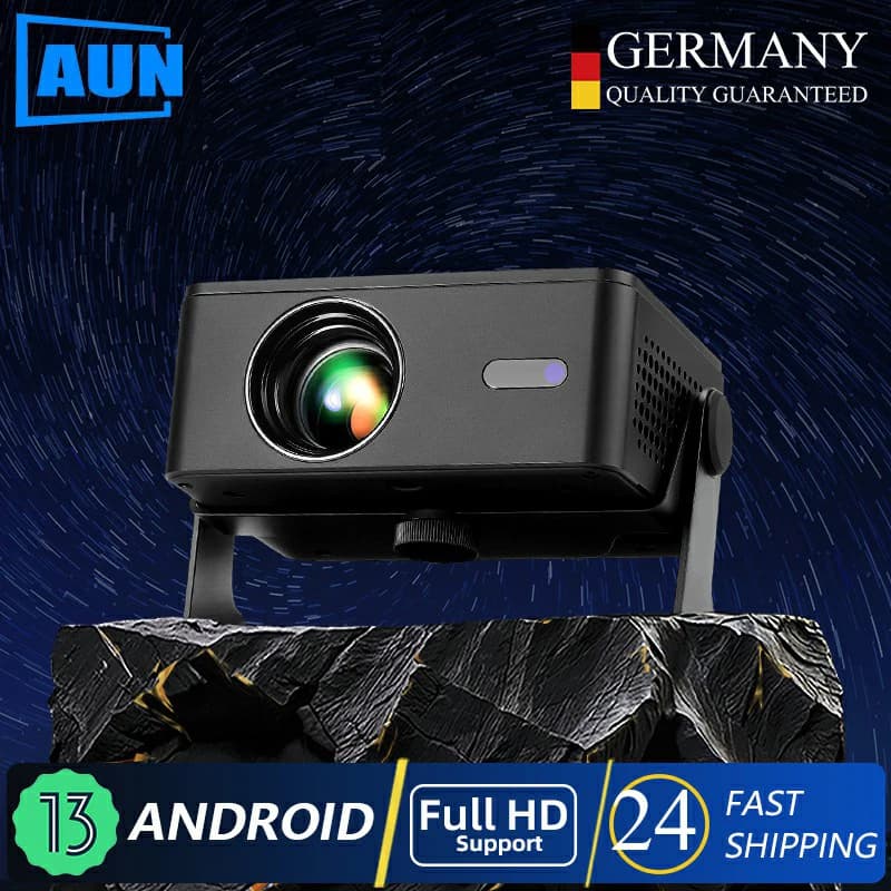 Proiettore AUN A32 Pro Android Portatile, Cinema Domestico, Videoproiettore LED MINI con WIFI per Telefono, 4K 1080P, Proiettore Laser Smart TV