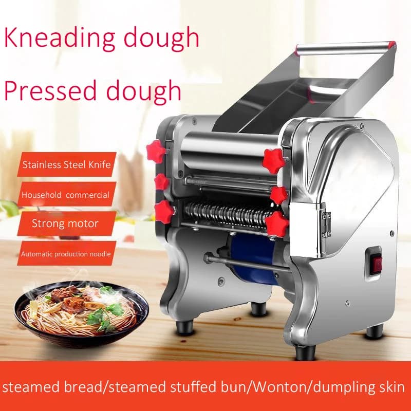Electric Dough Roller Sheeter Noodle Dumpling Pasta Maker Making Machine with Changeable Roller and Blade