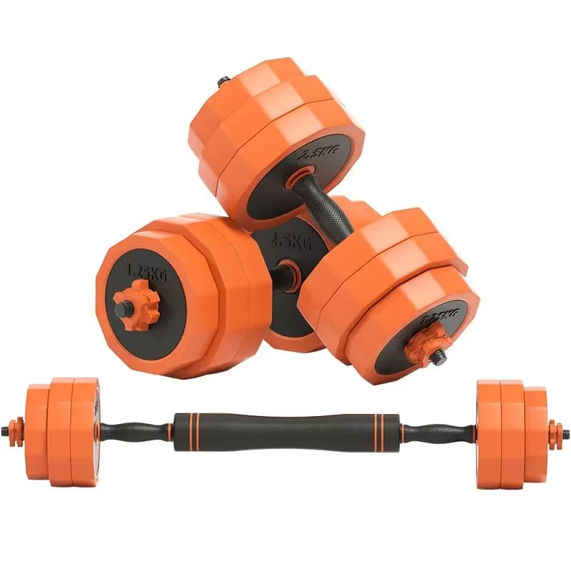 Multifunctional adjustable dumbbell set, convert to Kettlebell and push-up support for home gym strength training