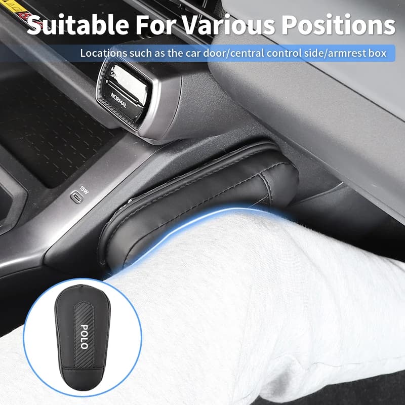 Car Knee Pad Leather Thigh Support Cushion Leg Pillow Auto Accessories For Volkswagen VW Golf Polo Tiguan T5 Passat b6 Jetta