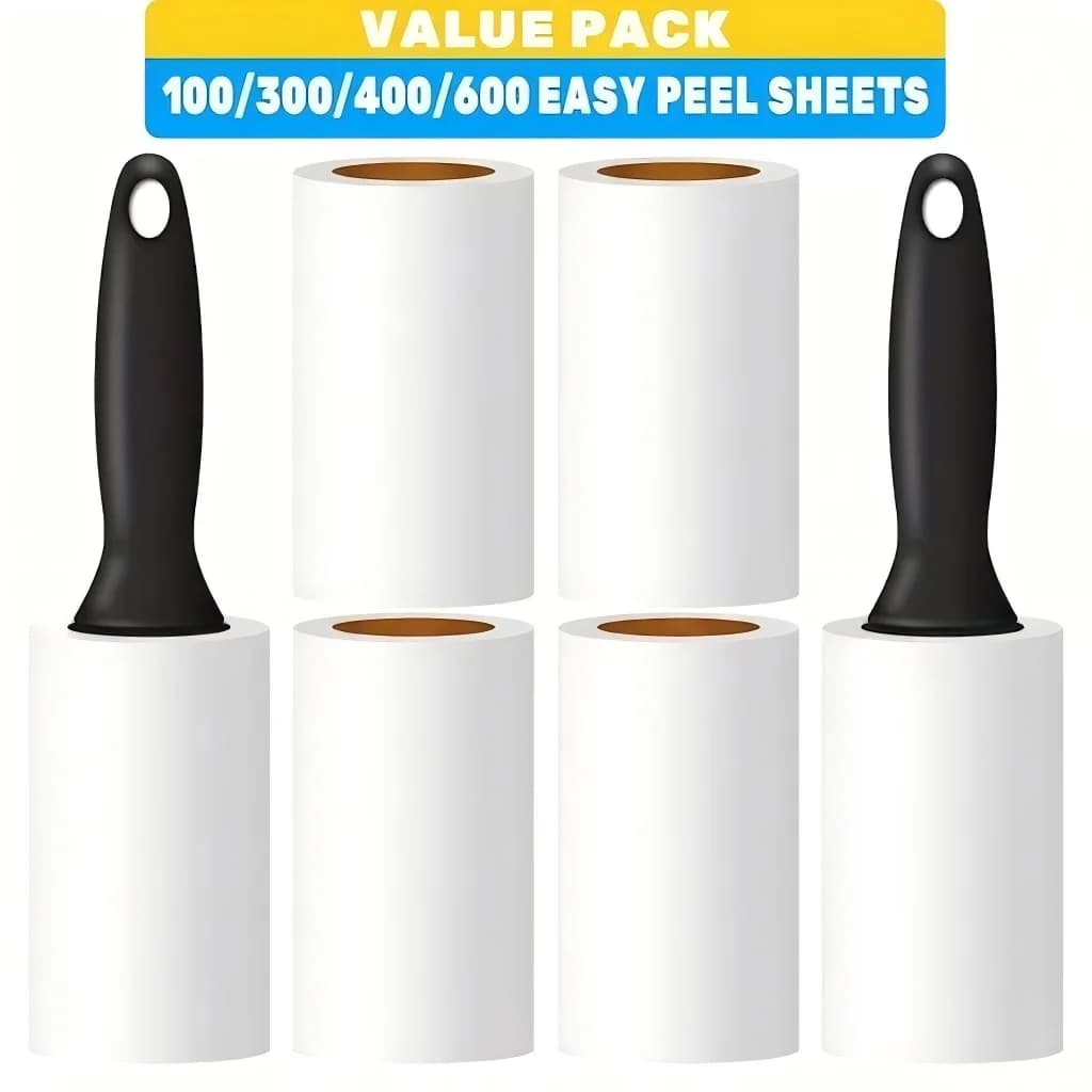 Extra Sticky Lint Roller, 100/300/400/600 Sheets Pet Hair Remover Roller | Lint Roller Refills, Portable Lint Remover for Furnit