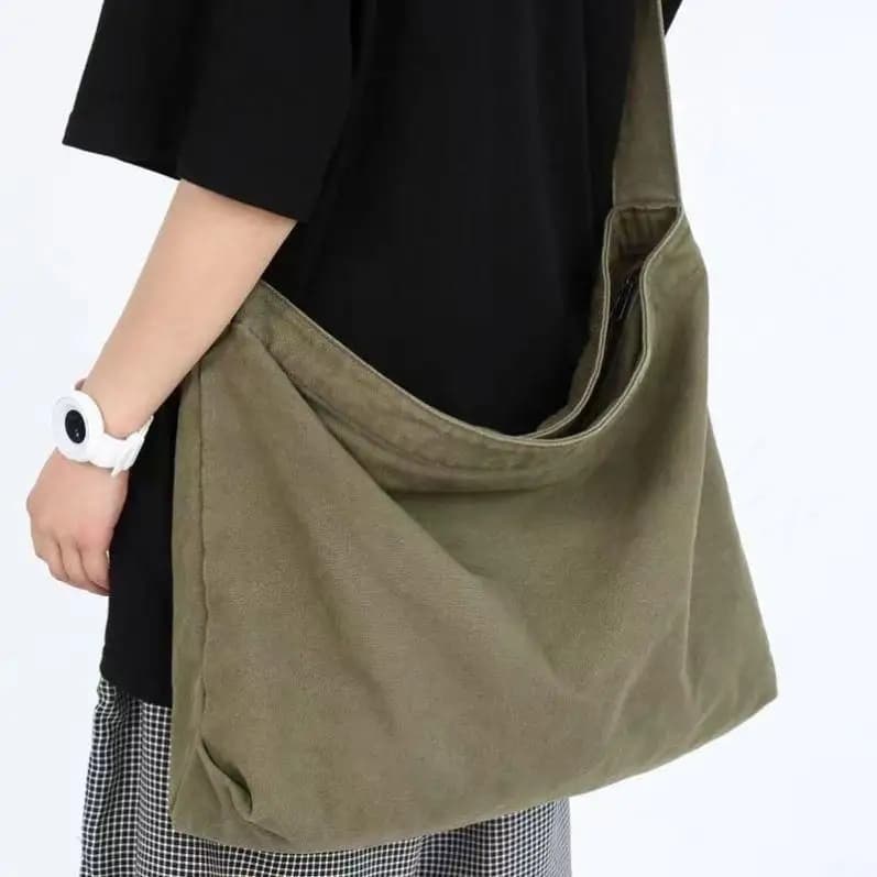 Vintage 80s Men's Canvas Backpack Retro Style Prop Bag Crossbody Bag Lei Feng Design Classic Old School Fashion Accessory