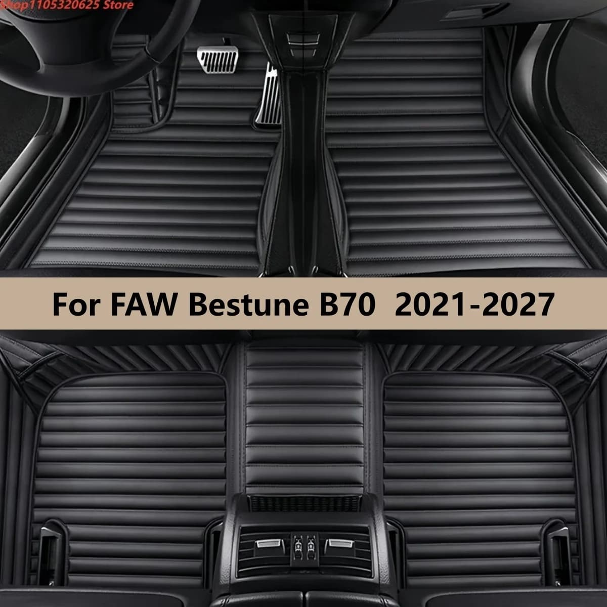 Tappetini Auto in Pelle per FAW Bestune B70 2021-2027, Set Completo di Tappeti per Veicoli