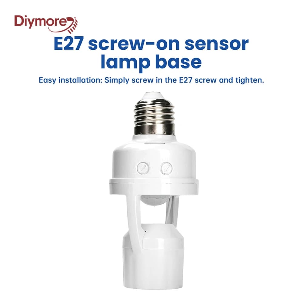 E27 Porta a vite Sensore Testa della lampada Sensore di movimento del corpo a infrarossi Testa della lampada Interruttore del sensore a infrarossi AC100-240V
