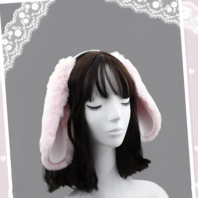 ** * Wholesale Cute Bunny Ears Headband Plush Rabbit Hair Hoop Headwear Cosplay Costume Hair Accessories For Adults Party