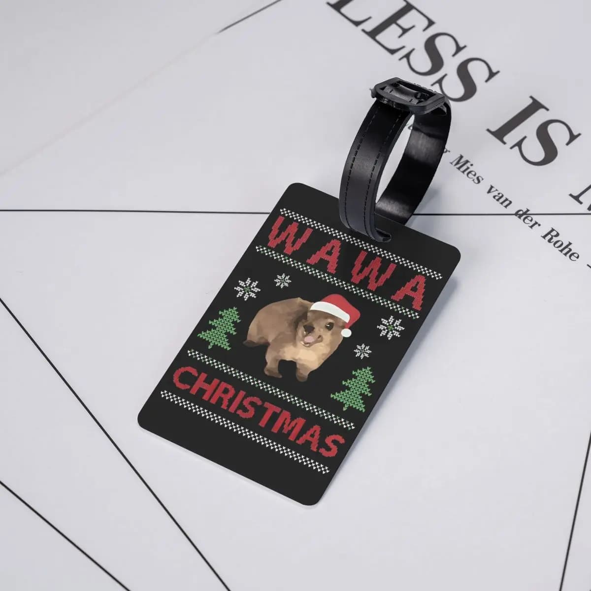 Etichetta per Bagagli Natalizia a Forma di Wawa, Accessori per Valigie, Targhetta Identificativa per Viaggi con Nome e Indirizzo