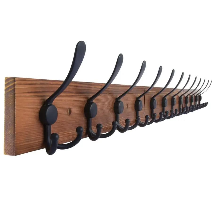 Wall coat hanger 47.3 Brown, Rustic towel rack for bathroom, Coat hooks, Hats, Clothes for living room