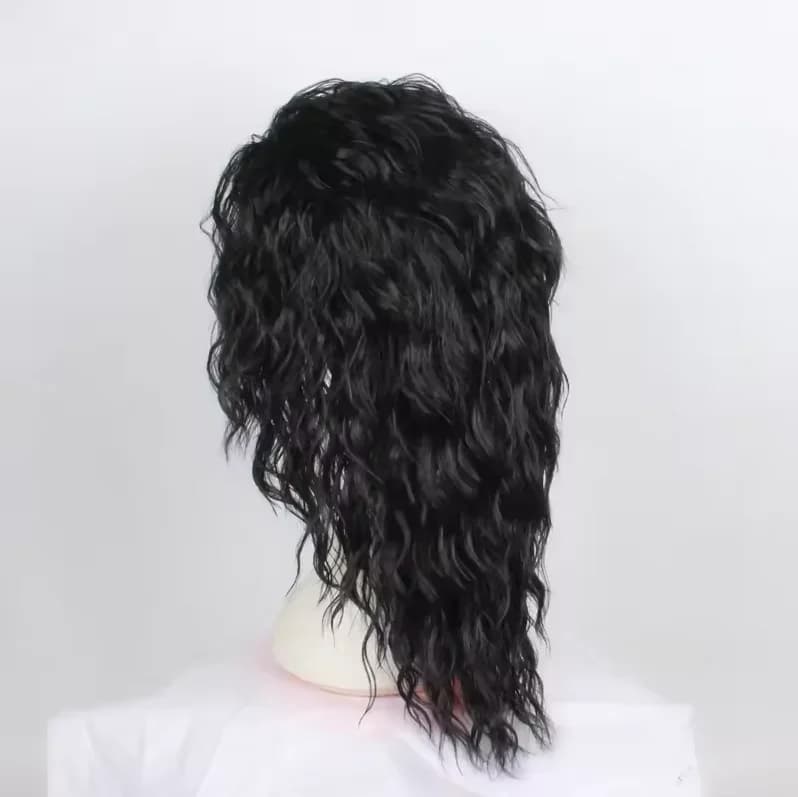 Michael Jackson Cosplay Wig Or Glasses MJ Long Black Curly Synthetic Wig Hair Headwear Halloween Cosplay Wigs Accessories Prop