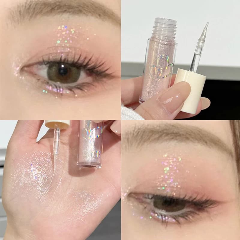 CACE Galaxy Symphony Ombretto Liquido con Paillettes Illuminante Effetto Seta Ombretto Perlescente Liquido Illuminante