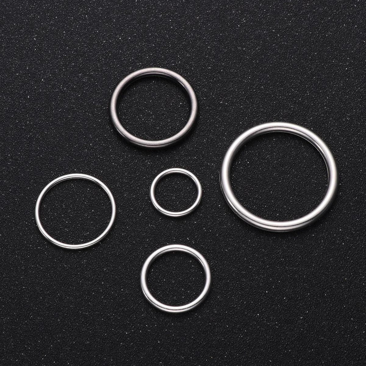 50Pcs Premium Alloy Closed Rings Jewelry Making Kit Round Jump Rings for DIY Earrings Handmade Crafts Gift Set Silver White 5