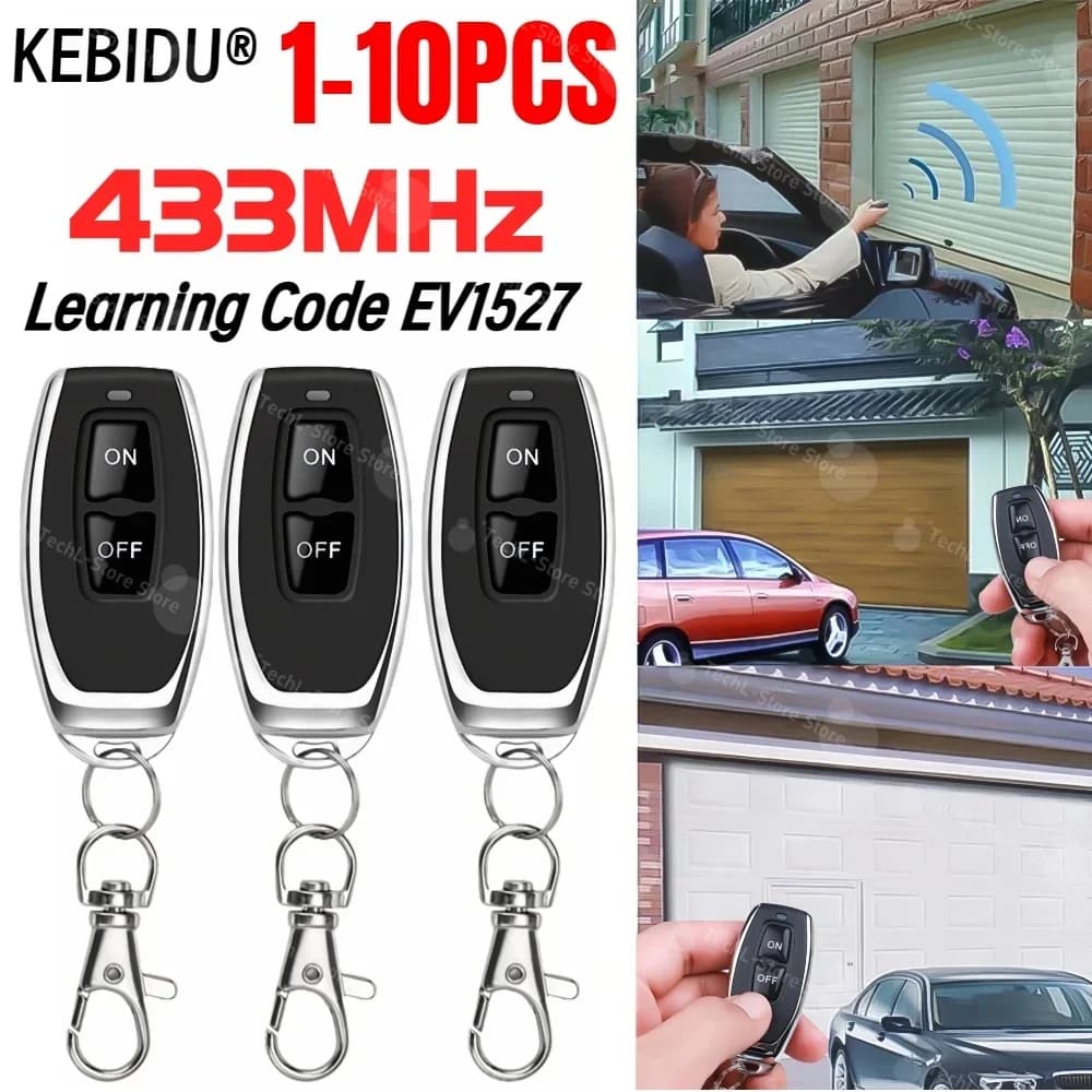 1-10PCS 433MHz RF Codice di apprendimento del telecomando senza fili EV1527 Smart Home 2CH Trasmettitore per cancello auto Porta del garage Chiave di allarme