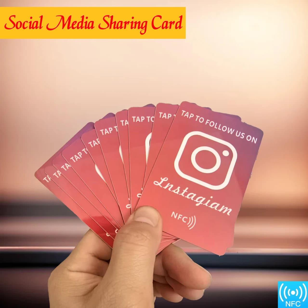 1/2/5/10 Instagram Recensioni Tap NFC Card Social Media Sharing Card Riutilizzabile Revisione Tap Card NFC Tap Card Aumenta la tua impresa