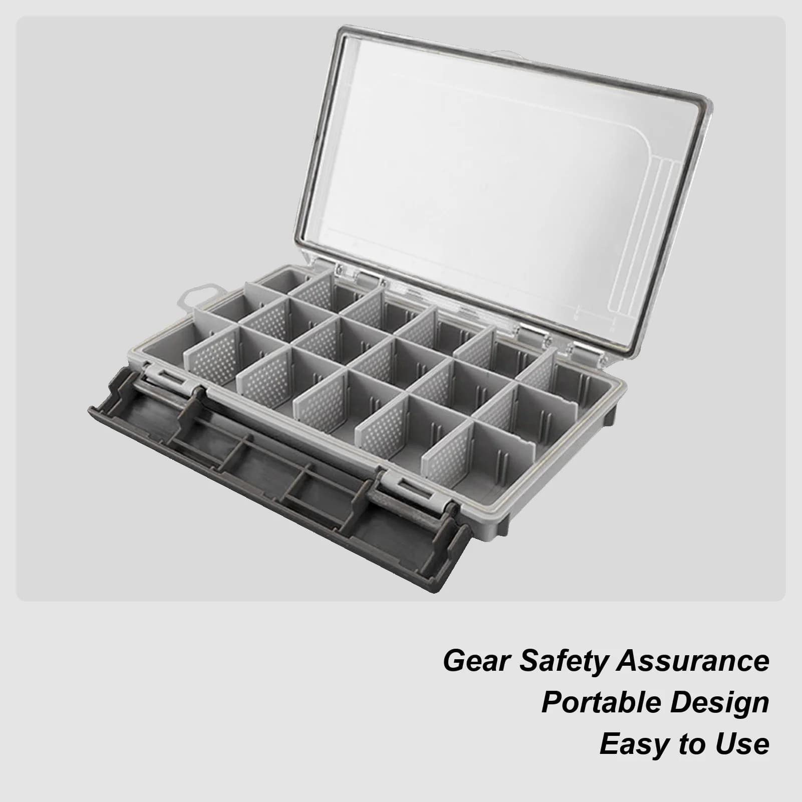 Small fishing gear box, split fishing gear, portable, weatherproof, for fishing gear accessories with bait and fishing