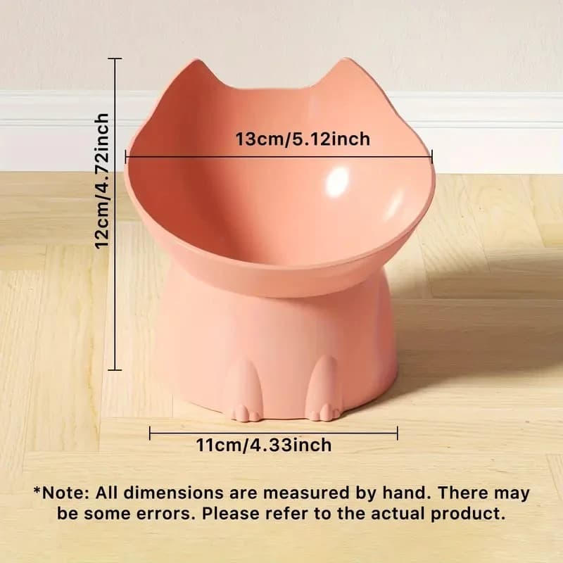 Ciotola rialzata per gatti WhiskerWare, 1 pezzo, in plastica anti-ribaltamento con bordo inclinato, protezione del collo, per l'alimentazione del gatto