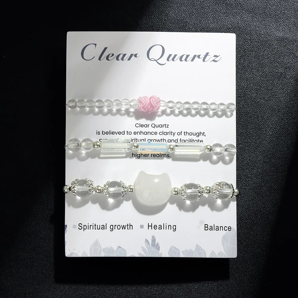 Braccialetto turchesi al quarzo trasparente fatto a mano braccialetti con ciondoli con perline di cristallo opale bianco per gli amanti delle donne gioielli di moda fortunati per gatti