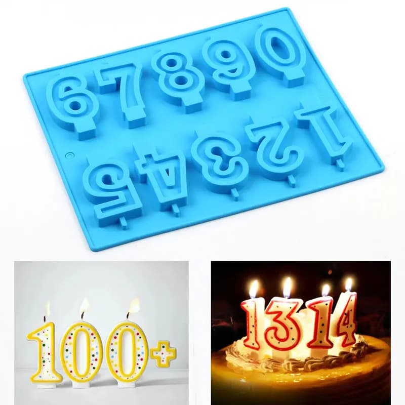 0-9 numero stampo per candele stampo in Silicone per lecca-lecca strumento per torta da cucina stampi per fondente al cioccolato caramelle strumenti per decorare torte per feste