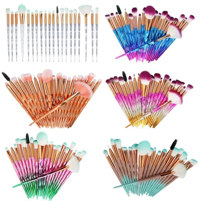 20Pcs Diamond Makeup Brushes Set Powder Foundation Blush Blending Eye shadow Lip Cosmetic Beauty Make Up Brush Pincel Maquiagem
