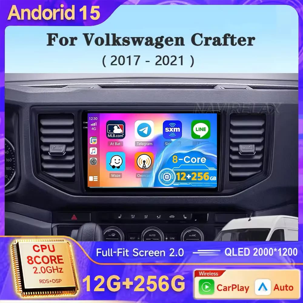 For Volkswagen Crafter 2016 2017 2022 Car Multimedia Android 15 Car Radio Video Player Navigation Stereo GPS Carplay Autoradio