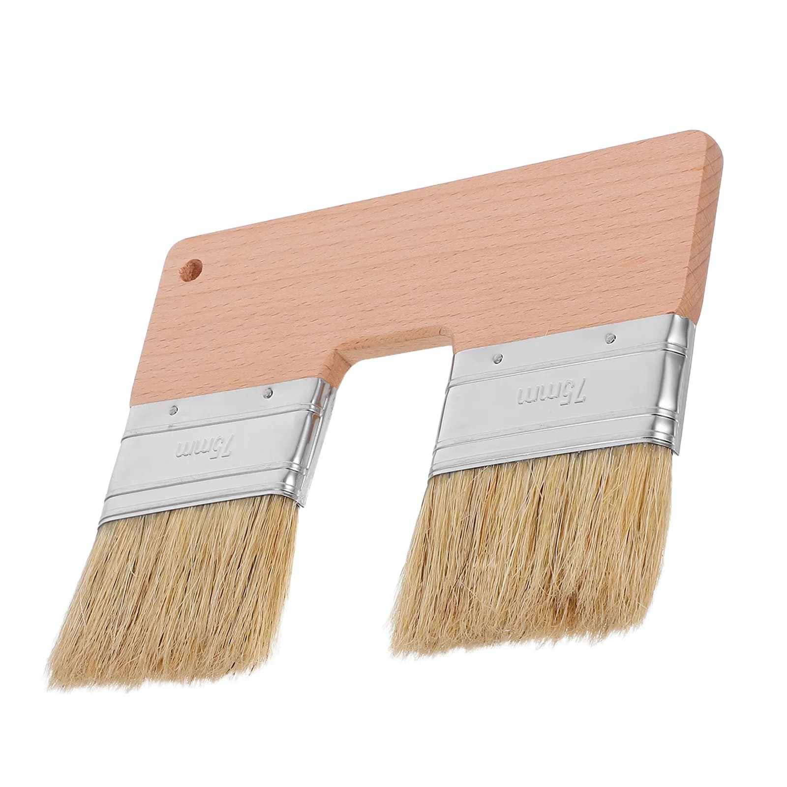 Natural Pig Bristle Double Headed Flat Painting Brush Double Color Oil Acrylic Artist Paint Tool Professional Oil Paint Brushes