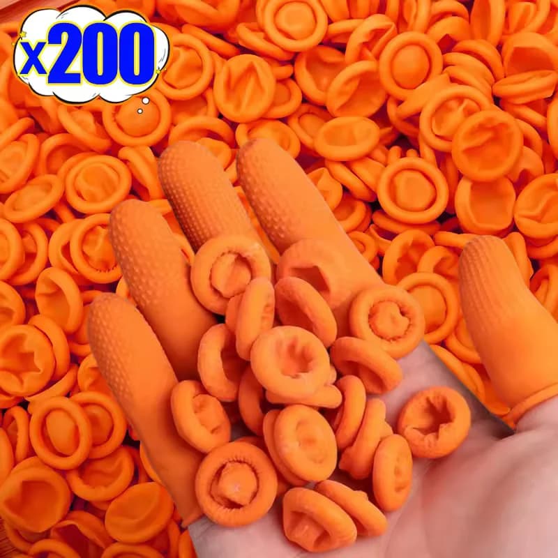 100 Pezzi Copridita Riutilizzabili in Gomma Naturale, Guanti Antiscivolo Antistatici in Lattice, Protezioni per le Dita, Strumenti per Unghie