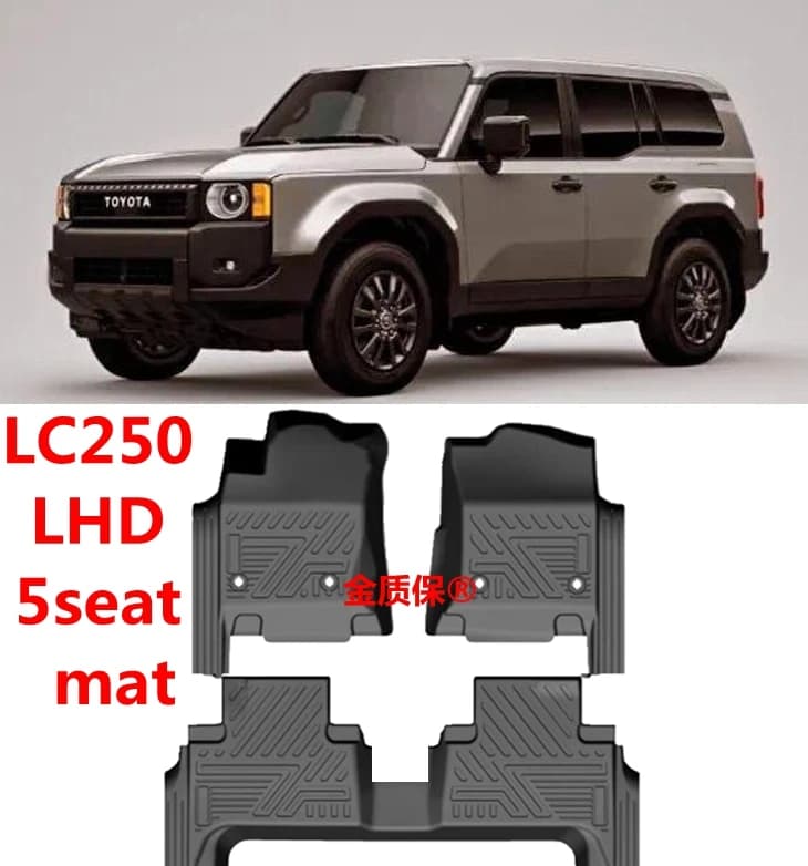 For the 2024 new TOYOTA Prado LC250 Car Car Mat LC250 Car Mat Complete Set Trim to GX550 Prado LC250 Carpet Waterproof 5 Seats