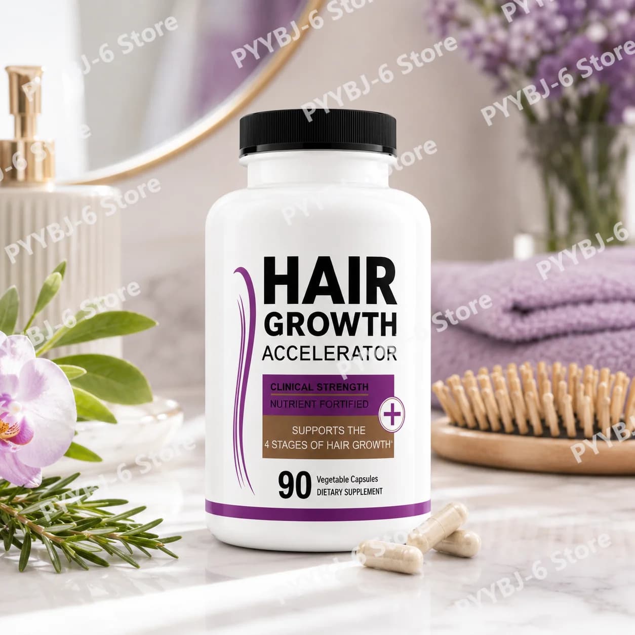 Capsule per la Crescita dei Capelli con Biotina, Collagene, Saw Palmetto, Criniera di Cavallo e Zinco per Capelli Più Forti, Integratore di Bellezza Quotidiano, 90 Capsule