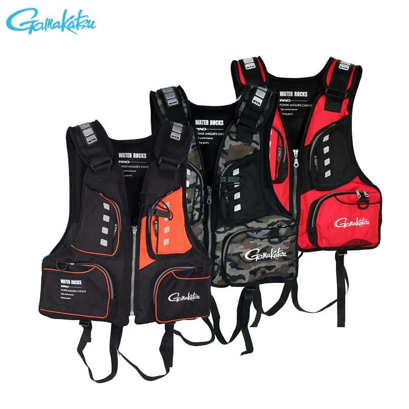 Gamakatsu Fishing Life Jacket, Vest, Dual-use, Portable, Multi Pocket, Multi-functional, Adult Sea Fishing, Rock Fishing