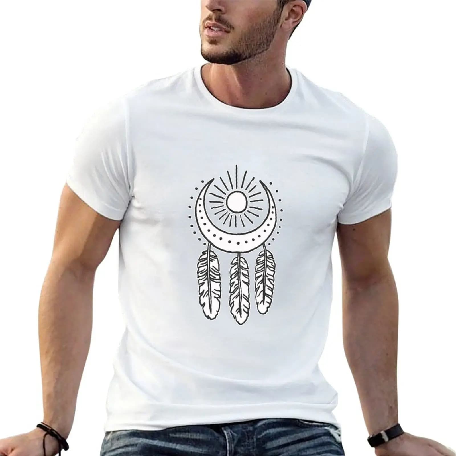 dream catcher T-Shirt t shirt custom print t shirts for man slim fit man tshirt T-shirt