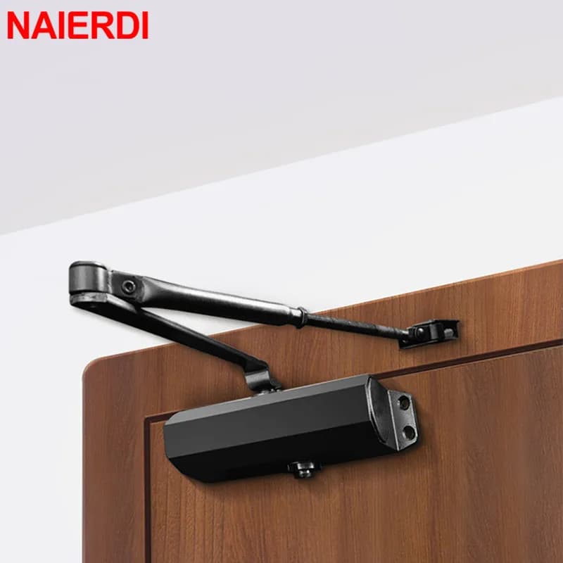 NAIERDI Chiudiporta idraulico con buffer da 25 kg a 80 kg Attrezzatura per chiusura porta a velocità regolabile Hardware per porta con chiusura morbida e silenziosa