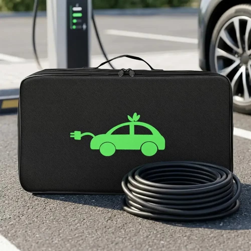 EV Car Battery Jumper Cable Bag Electric Vehicles Rechargeable Guns Storage Organizer for Charging Cables Cords