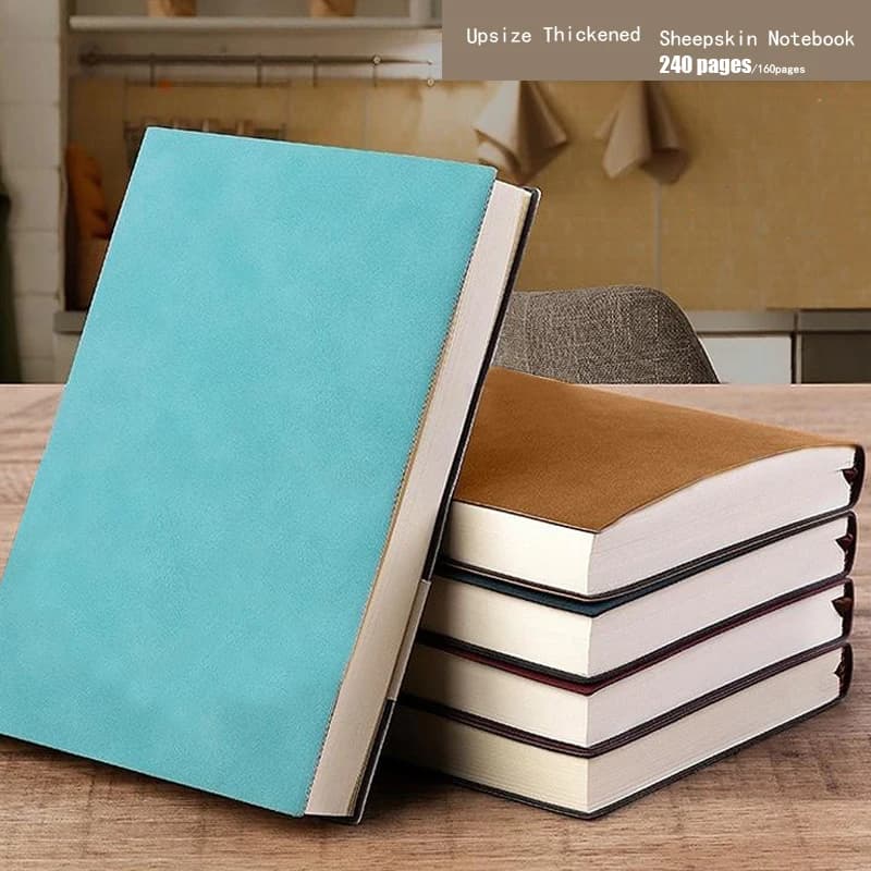 Addensato A5 A6 B5 Business Pu Blocco note Pelle di pecora Studente Stazionario Notebook Foderato Agenda giornaliera Notebook Journal