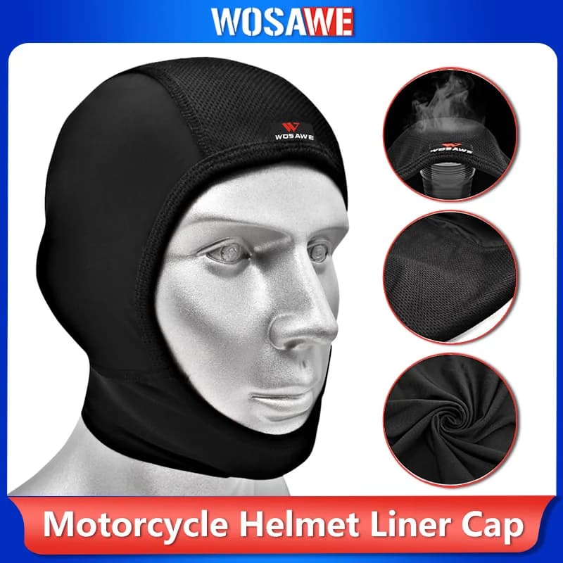 WOSAWE Maschera Moto Estiva in Seta Ghiacciata Traspirante e Assorbente, Protezione Solare per Casco, Sciarpa Integrale per Moto/Bici