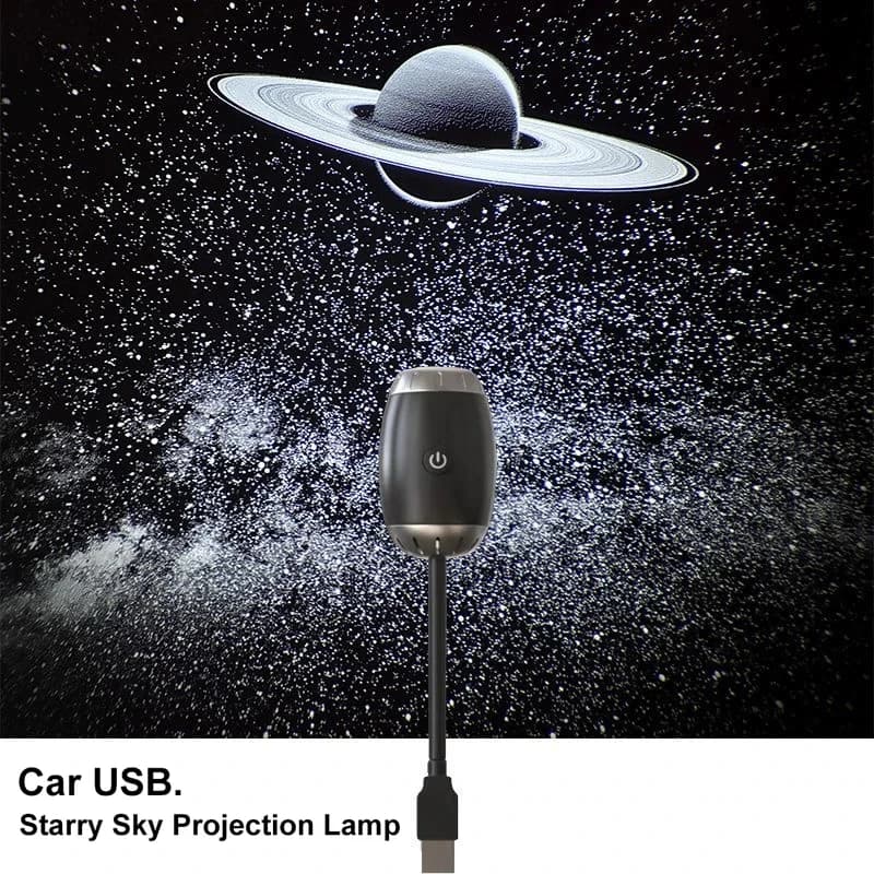 Car Interior Light Roof Star Light USB LED Starry Atmosphere Projector Decoration Night Party Decor Romantic Saturn Galaxy Light