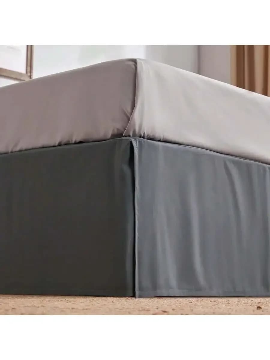 Gonna letto plissettata King Size, altezza 15 pollici, antistatica, resistente allo sbiadimento, in microfibra beige