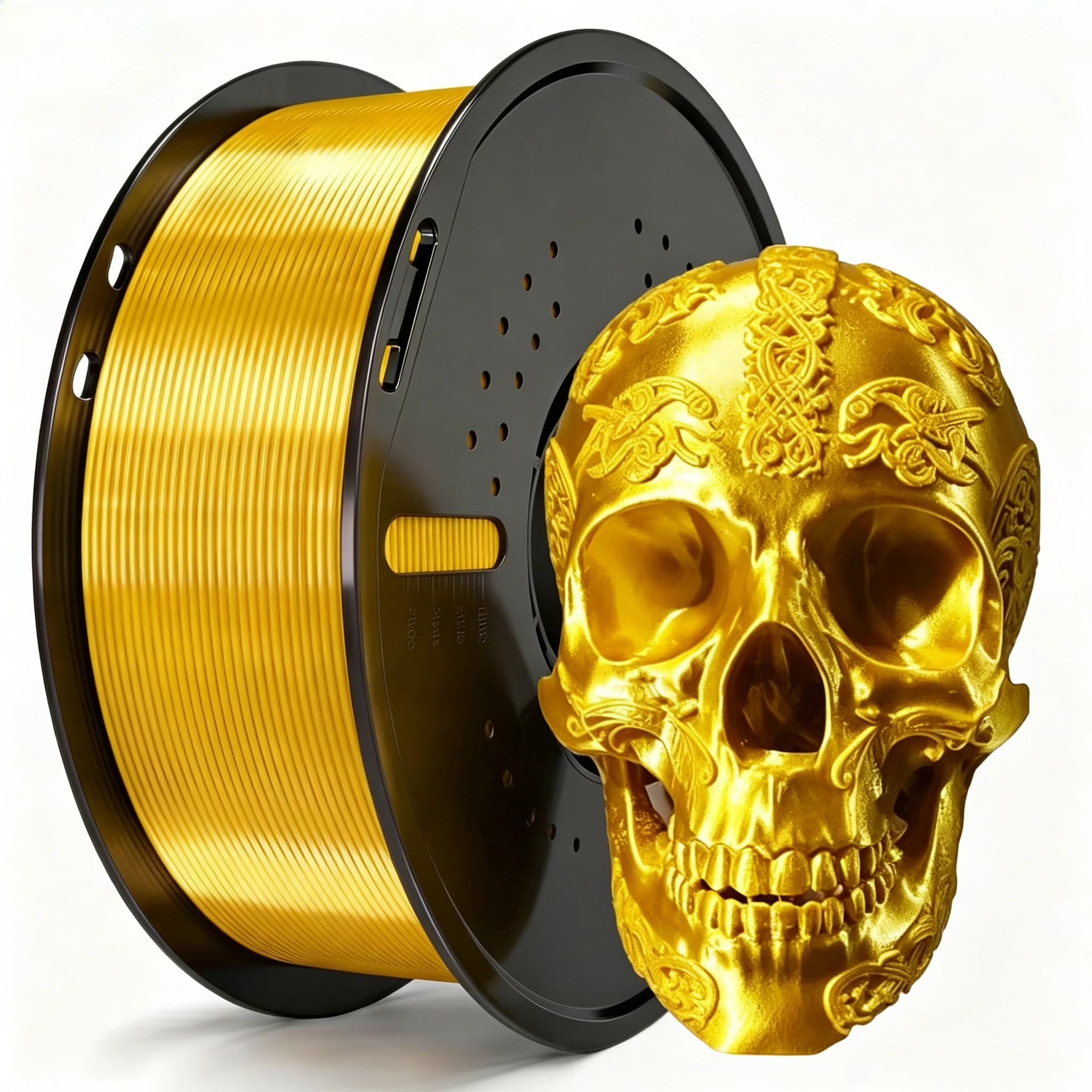 Silk Gold PLA Filament 1.75 mm 3D Printing Filament 1kg Spool 3D Printer Material Shine golden Shiny Metallic Metal Silk