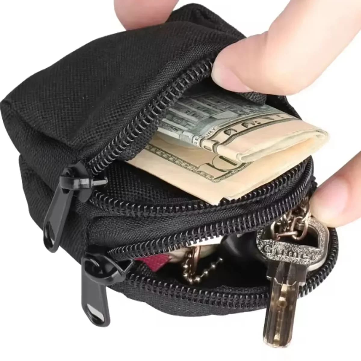 Borsa portachiavi multifunzionale, stile casual, realizzata in nylon poliestere, adatta per gli appassionati di sport all'aria aperta e ciclismo.