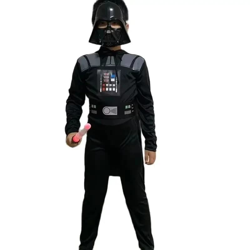 ABC1232025 Nuovo Costume da Guerriero Nero per Ragazzi, Darth Vader, Anakin Skywalker, Costume da Festa Cosplay per Ragazze, Rey, Abbigliamento per Feste, 3;b'2.