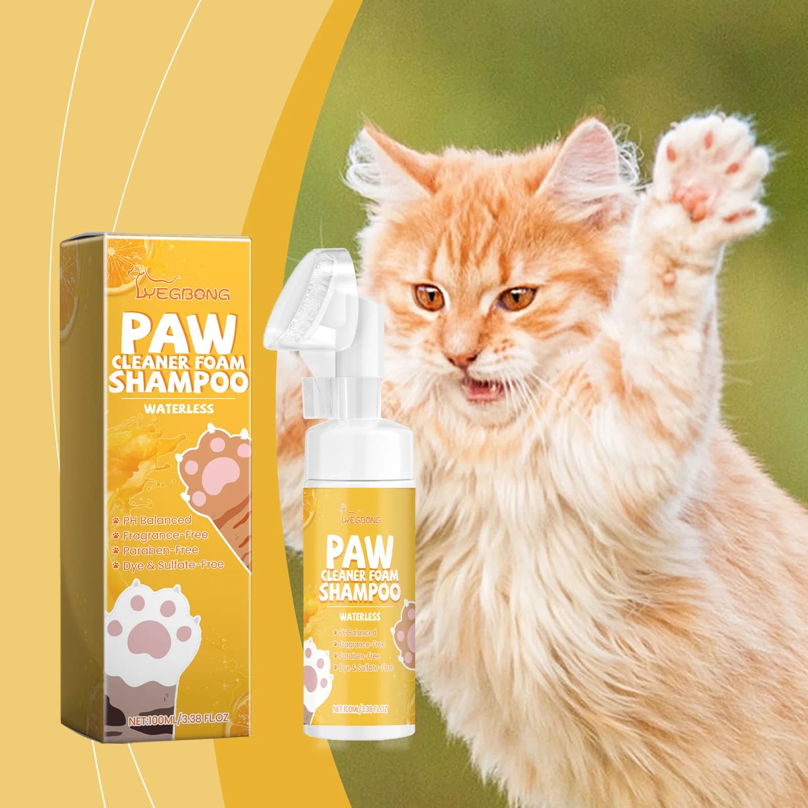 Dog Paw Washing Foam Pet Foot Cleaning Foam Rinse-Free Paw Cleaner No Washing Claw Care Supplies For Cat With Silicone Brush