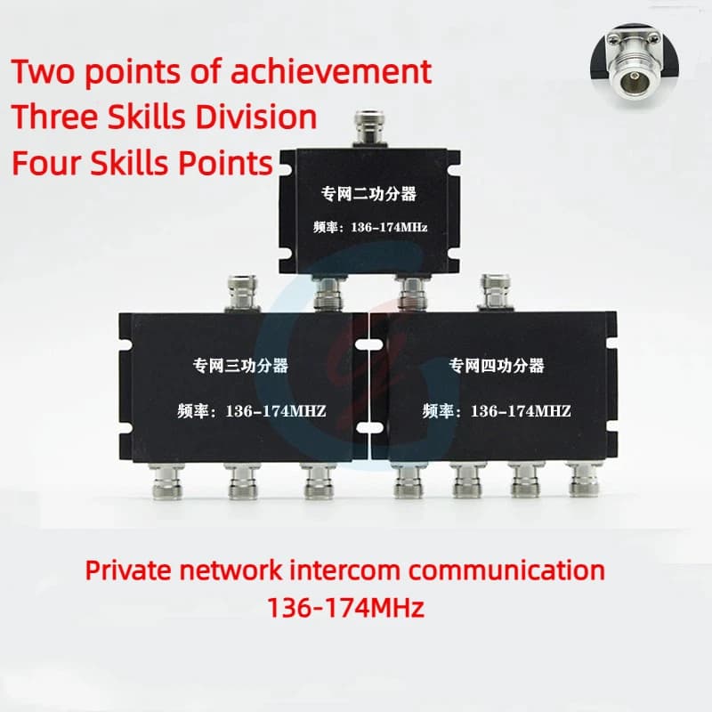 Divisore di potenza con copertura VHF Tipo N 136-174 MHz Copertura del segnale del tunnel walkie-talkie Alta isolamento
