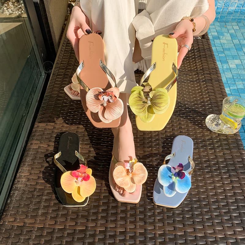 Gentle Fairy Women's Summer Slippers 2026 New Butterfly Orchid Beach Vacation Flip-Flops