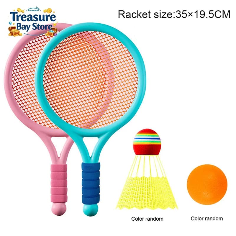 Kids Badminton Rackets Set Lightweight Children Tennis Badminton Toy Children Tennis Racquets With Balls For Family Game
