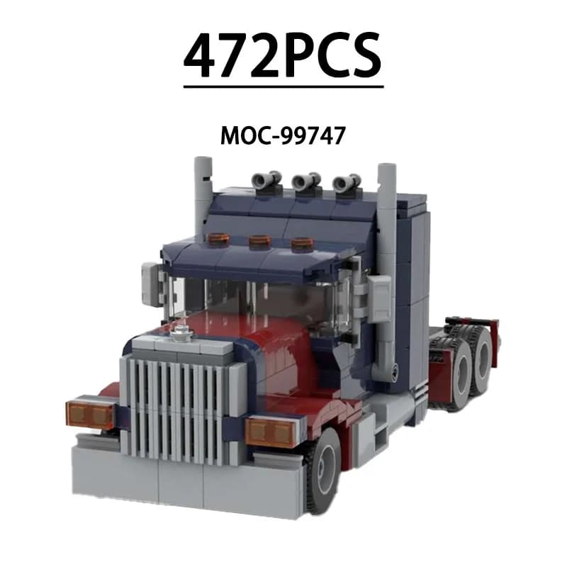 MOC-99747 Ornamento modello camion semi-rimorchio da costruzione, 472 pezzi, compleanno per bambini, Natale e regalo giocattolo di Capodanno