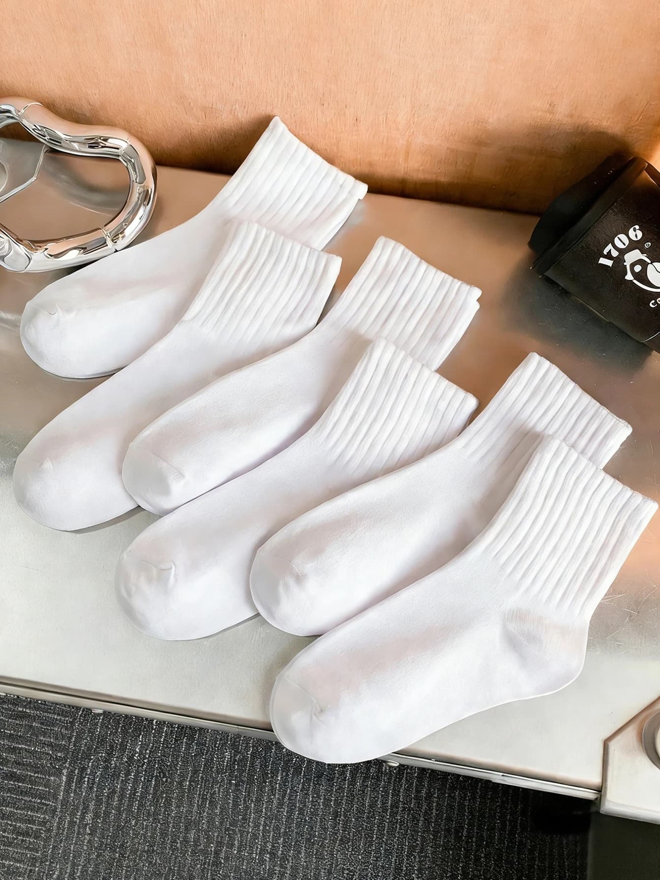 6 Pairs Women's Female Accsesories Socks Ankle Socks Boot White Cheap Sales Clothes Y2K Cute Sports Funny Shoes Gift