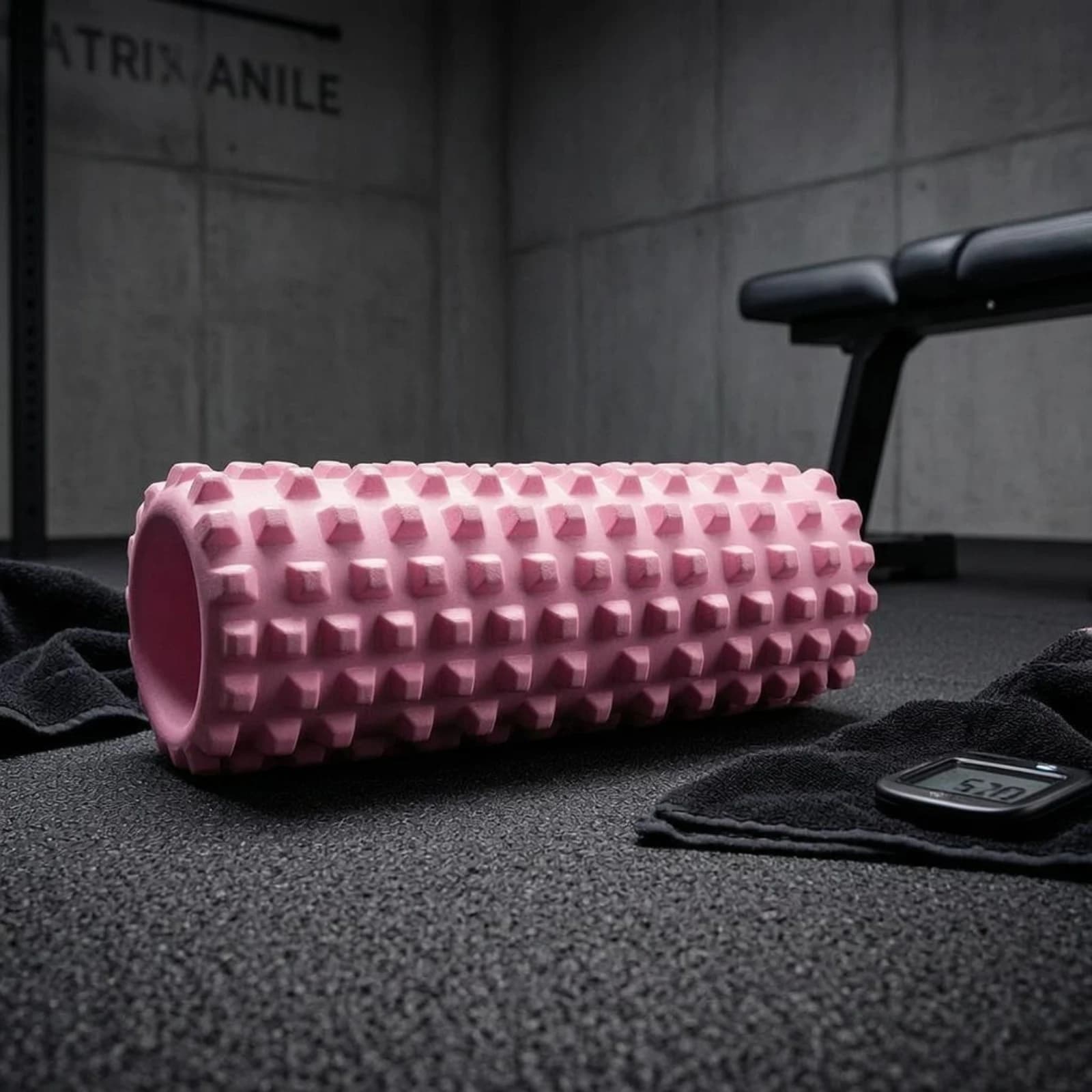 Rullo in schiuma testurizzato con scanalature, rullo in schiuma cavo per muscoli tesi, superficie rigida per stretching