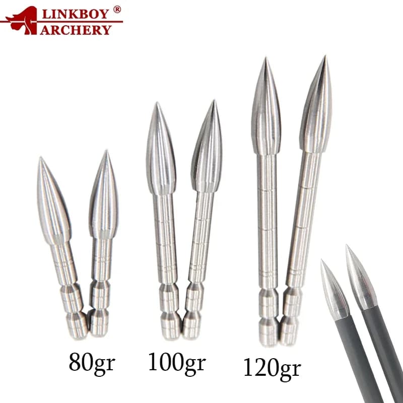 Target Point Carbon Steel Broad Head Arrowheads, ID 4.2mm Arrow Shaft, Archery Practice, 80, 100, 120, 200Grain, 12Pcs