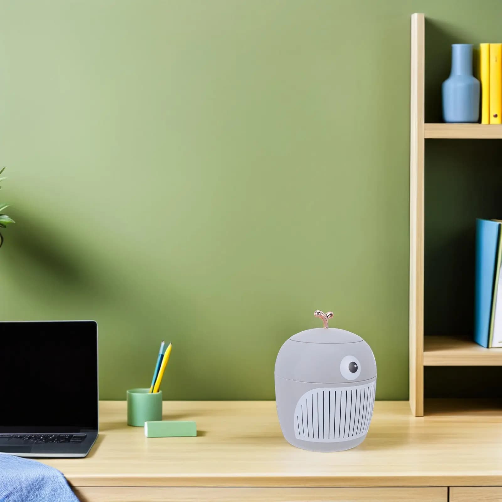 Mini Cestino da Scrivania, Grazioso Contenitore per Rifiuti in Plastica con Coperchio per Casa, Ufficio, Camera da Letto, Cucina, Cestino da Tavolo, Piccolo Bidone della Spazzatura