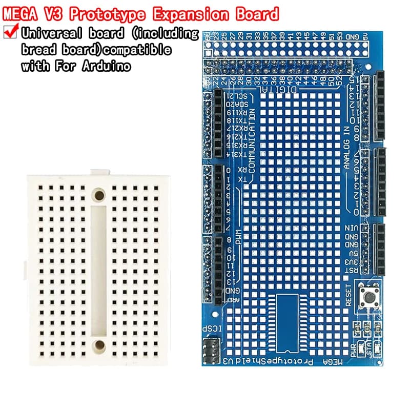 MEGA 2560 R3 Prototype Shield V3.0 Expansion Development Board + Mini PCB Breadboard 170 Connecting Points for FAI AIR
