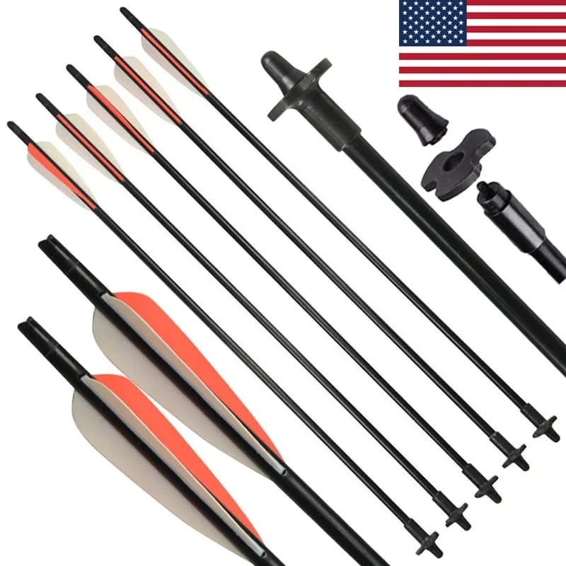 24 Inch Archery Crossbow Bolts 1/3pcs Fiberglass Arrows Practical Shooting Accessories for Bow Hunting Target Practice Outdoor Sports