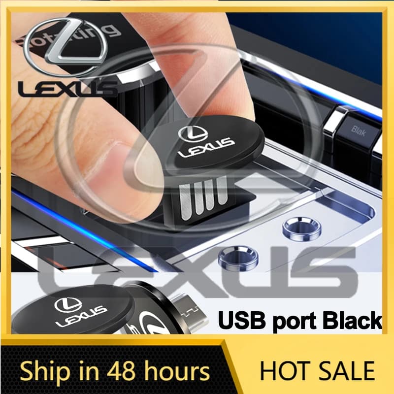 2026 New USB Flash Drive wrench with Auto Logo and Interior Type C Stickers for Lexus RX300 IS200 IS250 ES350 CT200h UX250h NX300h